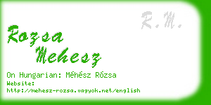 rozsa mehesz business card