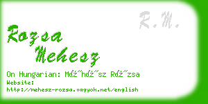 rozsa mehesz business card